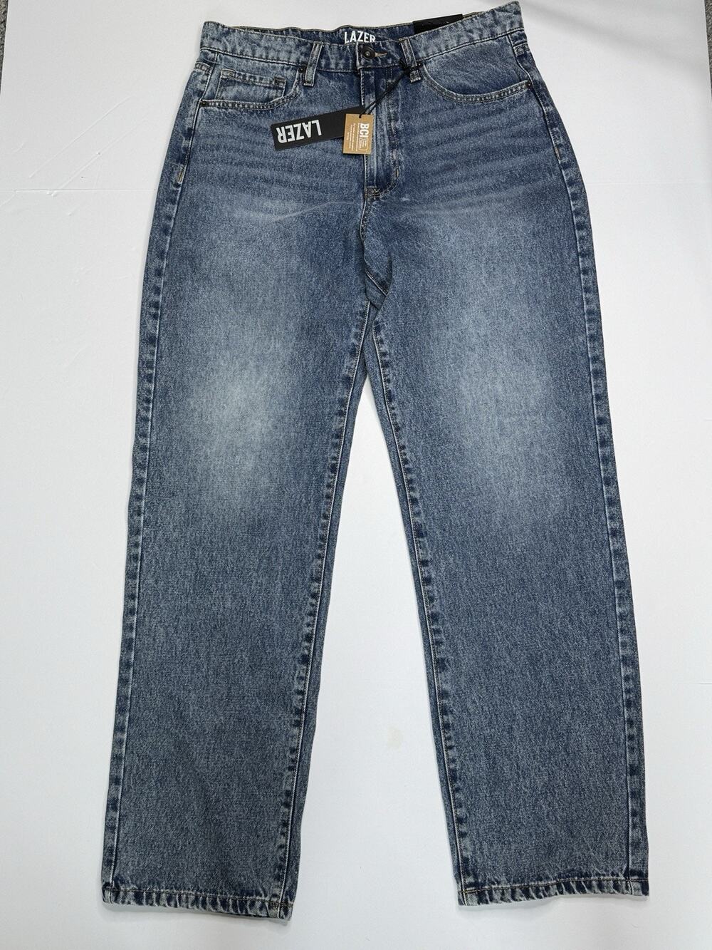 Lazer Loose Fit Jeans Mens 32x32 Medium Wash Baggy 90s Style Denim NWT